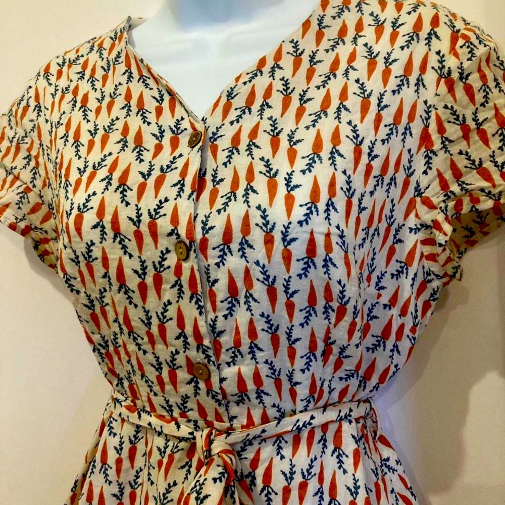 Retro style Carrot Print Spring Dress